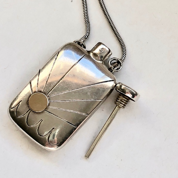 VTG All Sterling Gold Perfume Decanter Necklace - Picture 4 of 8